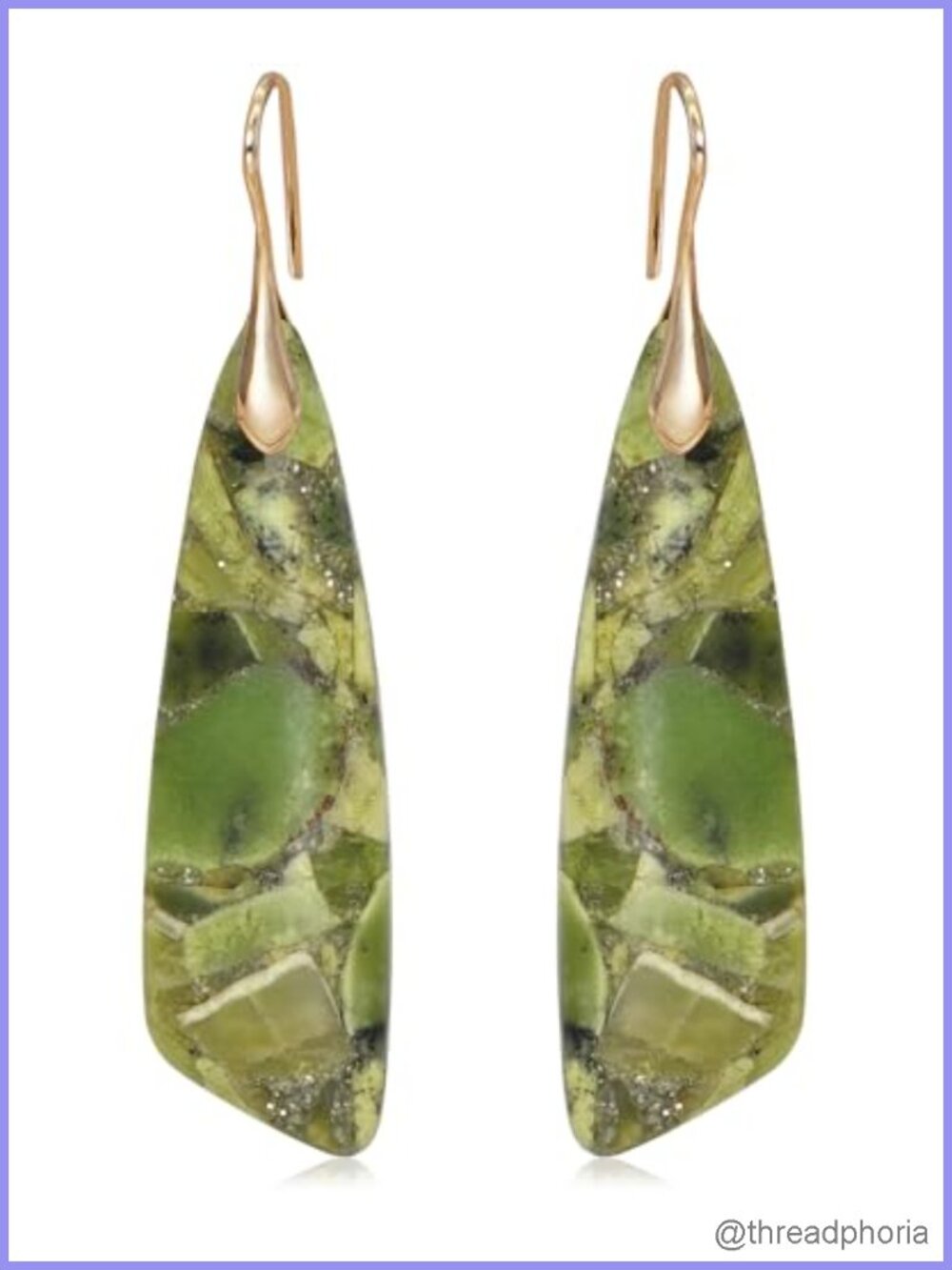 Natural Stone Dangle Drop Earrings Boho Triangle Geometric Women Jewelry